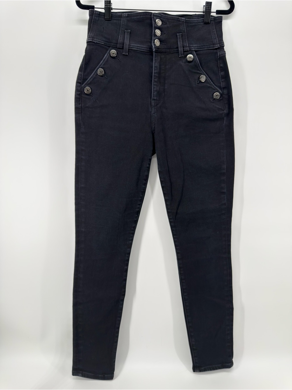 Veronica Beard Jossie Skinny Sailor Jeans
Sz 28 extra high rise soft black